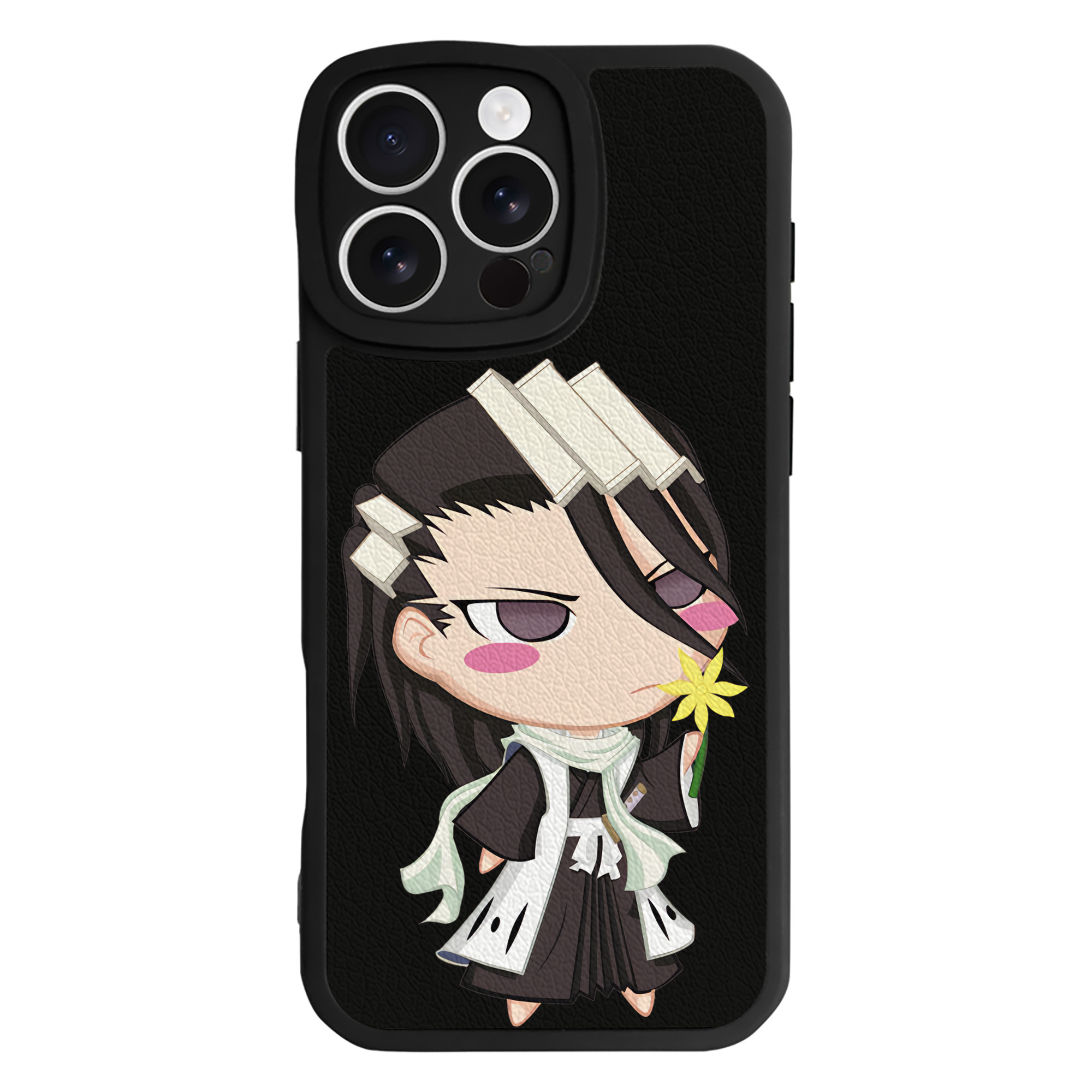 （画像用） ブリーチ くちき びゃくや BLEACH Kuchiki Byakuya 【iPhone 16シリーズ対応】シリコンスマホケース（レザー調） 材質：シリコン